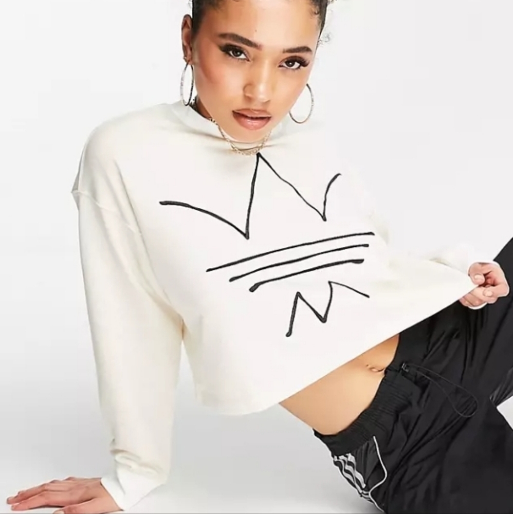 Adidas Originals RYV Logo Cropped Sweatshirt Size Medium